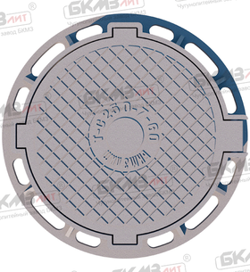 Люк чугунный тяжелый Т (С250)-2-7-60 с шарниром и запорным устройством
